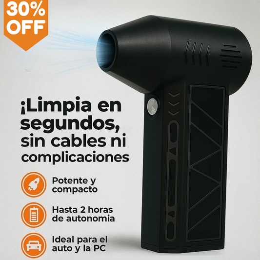 AirMax Turbo®️: Potente, portátil y sin cables. Perfecto para eliminar polvo y suciedad en segundos.