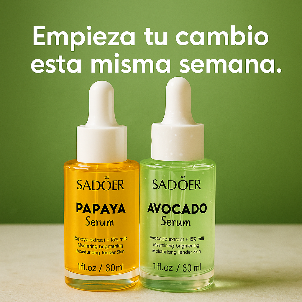 Combo Sérum Sadoer Aguacate + Papaya 🌿 — Hidratación, luminosidad y suavidad