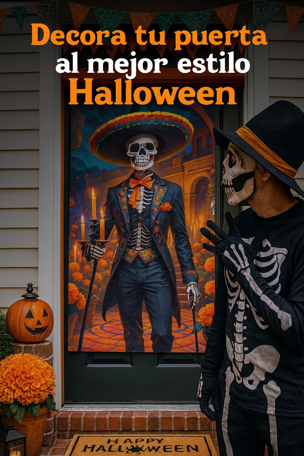 Funda Mágica de Halloween Para Puertas - Transformación Instantánea y Aterradora