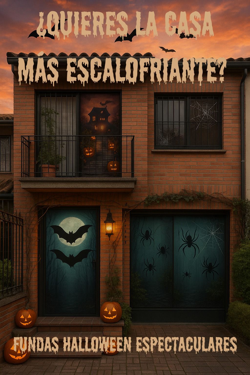 Funda Mágica de Halloween Para Puertas - Transformación Instantánea y Aterradora